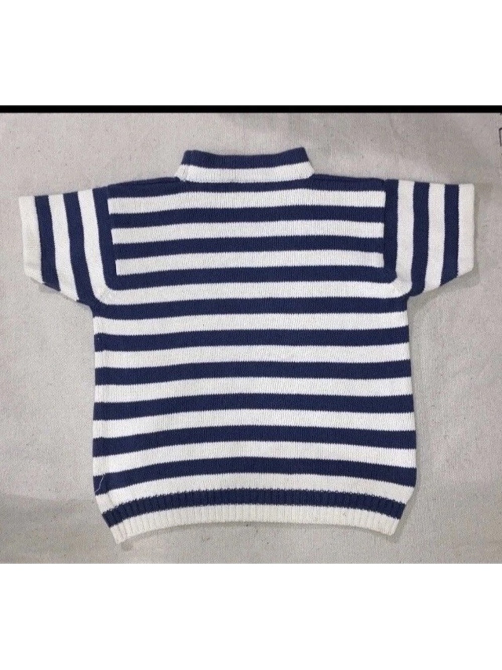 Vintage Blue & White Nautical Wide Stripe Chunky Knit Sweater JG Hook Women’s M - Picture 3 of 7
